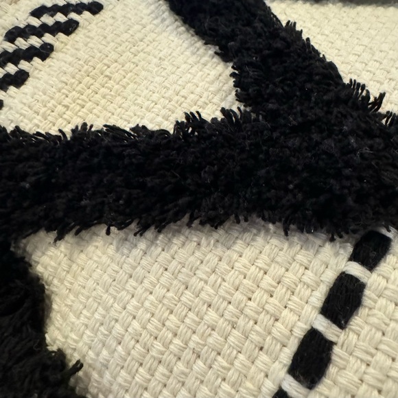 Black & White Textured Boho Accent Pillow Cover - Picture 8 of 10
